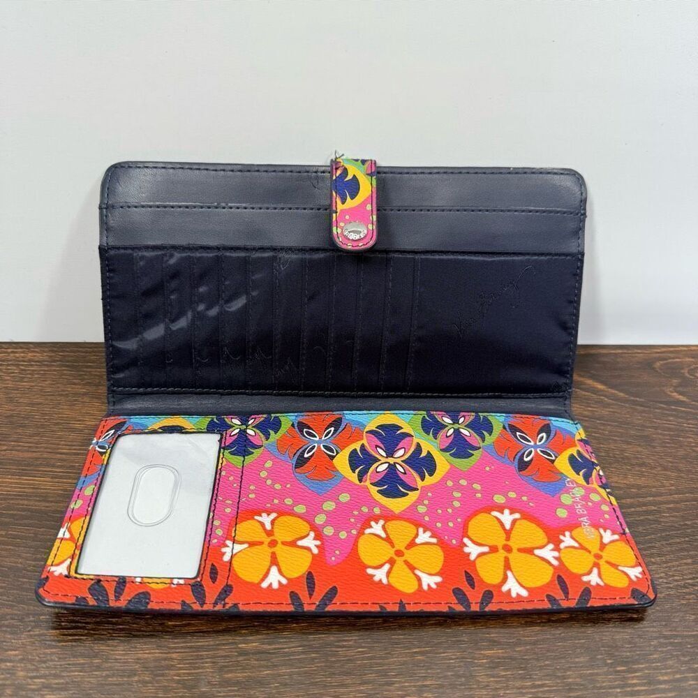 Vera Bradley Rio Stripe Multi-Color Vinyl Wallet clutch NWOT - Picture 2 of 6